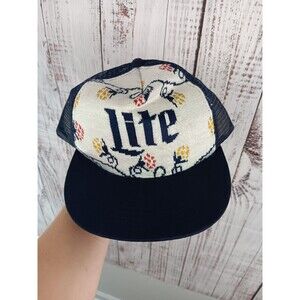 Miller Lite Knit Trucker Hat Cap Holiday 2023 Promo Snapback Adjustable